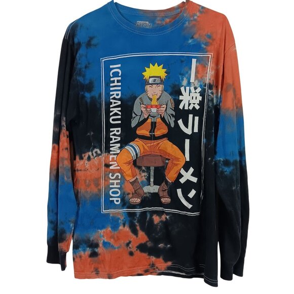 Vintage Naruto Shippuden Anime Tie Dye Ichiraku Ramen Shop Long Sleeve T-Shirt - Picture 1 of 4